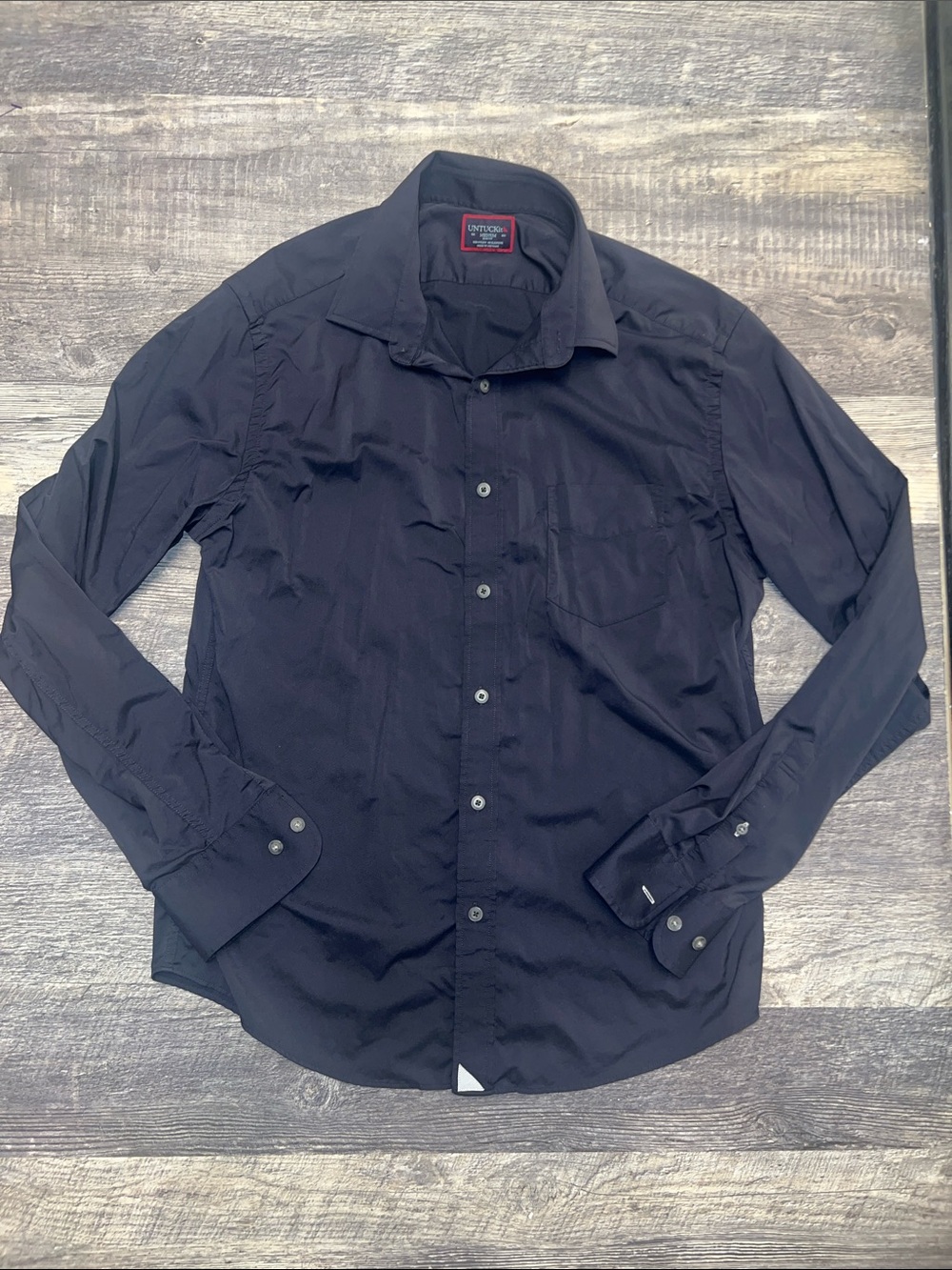 UNTUCKit Men’s Black Button Down Shirt Medium Slim Fit Long Sleeve Casual Dress